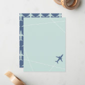 Carte De Correspondance Papeterie Jet Set - Aqua (Devant/Arrière en situation)