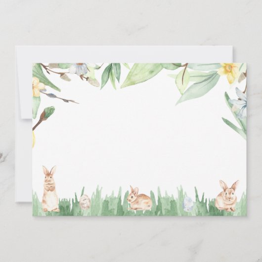 Carte De Correspondance Papeterie Lapins de printemps à l'aquarelle (Devant)