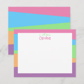 Carte De Correspondance Papeterie mignonne géométrique pastel pour filles (Devant / Derrière)