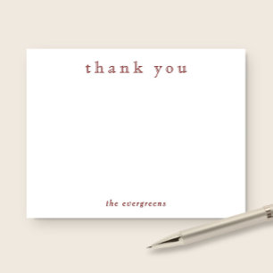 Carte De Correspondance Papeterie minimale de remerciement pour couples ou