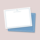 Carte De Correspondance Papeterie Moderne à Monogramme Initial avec Bordur