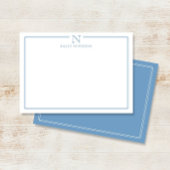 Carte De Correspondance Papeterie Moderne à Monogramme Initial avec Bordur