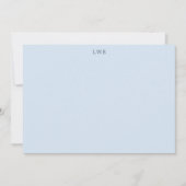 Carte De Correspondance Papeterie moderne bleu clair aux initiales monogra (Devant)