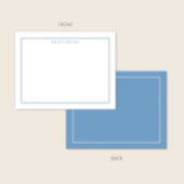 Carte De Correspondance Papeterie moderne double bordure bleu clair