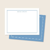 Carte De Correspondance Papeterie moderne double bordure bleu clair