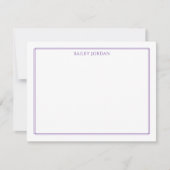 Carte De Correspondance Papeterie moderne double bordure violette (Devant)
