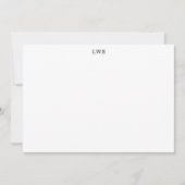 Carte De Correspondance Papeterie moderne noir blanc initiales monogrammée (Devant)