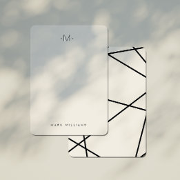 Carte De Correspondance Papeterie Monogramme aux Lignes Géométriques Moder