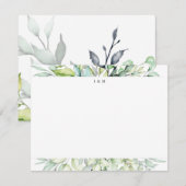 Carte De Correspondance Papeterie Monogramme Personnalisée Botanique (Devant / Derrière)