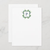 Carte De Correspondance Papeterie monographique initiale unique (Devant / Derrière)