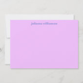 Carte De Correspondance Papeterie personnalisée à carreaux rose et violet (Devant)