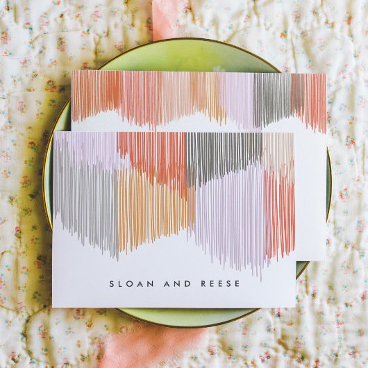 Carte De Correspondance Papeterie personnalisée à franges modernes