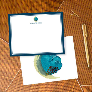 Carte De Correspondance Papeterie personnalisée à l'aquarelle abstraite si