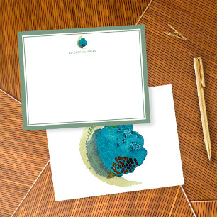 Carte De Correspondance Papeterie personnalisée à l'aquarelle abstraite si