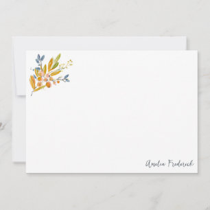Carte De Correspondance Papeterie personnalisée à l'aquarelle botanique ch