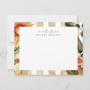 Carte De Correspondance Papeterie personnalisée à motif floral rustique de