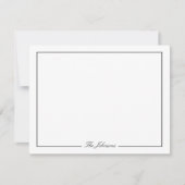 Carte De Correspondance Papeterie personnalisée à rayures noir et blanc (Devant)