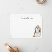 Carte De Correspondance Papeterie personnalisée avec chien (Devant/Arrière en situation)