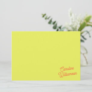 Carte De Correspondance Papeterie personnalisée avec écriture Chartreuse m