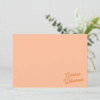 Papeterie personnalisée avec écriture Orange Peche