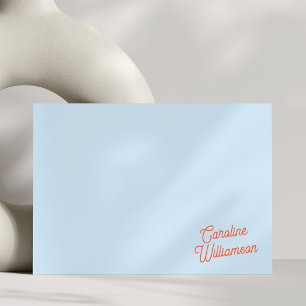 Carte De Correspondance Papeterie Personnalisée avec un Motif Simple Bleu