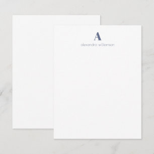 Carte De Correspondance Papeterie personnalisée bleu moderne minimaliste