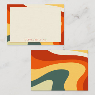 Carte De Correspondance Papeterie personnalisée Boho 70s Groovy Waves