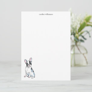 Carte De Correspondance Papeterie personnalisée Bouledogue français à l'aq