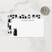 Carte De Correspondance Papeterie personnalisée Chat Noir (Devant/Arrière en situation)