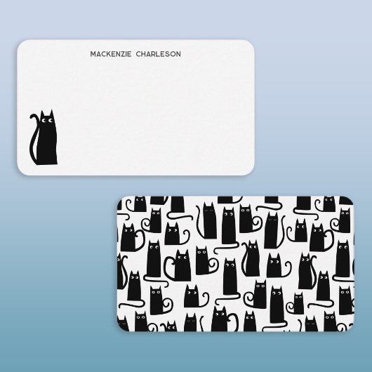 Carte De Correspondance Papeterie personnalisée Chat Noir