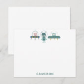 Carte De Correspondance Papeterie personnalisée d'alien d'espace drôle mig (Devant / Derrière)