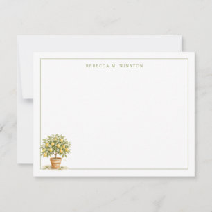 Carte De Correspondance Papeterie personnalisée d'arbre de citron italien