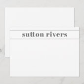 Carte De Correspondance Papeterie personnalisée de nom moderne (Devant / Derrière)