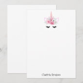 Carte De Correspondance Papeterie personnalisée de Unicorn Kid (Devant / Derrière)