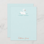 Carte De Correspondance Papeterie personnalisée en cygne doux (Devant / Derrière)