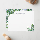 Carte De Correspondance Papeterie personnalisée Feuille verte (Devant/Arrière en situation)