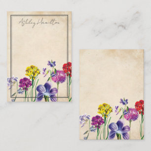 Carte De Correspondance Papeterie personnalisée Fleur sauvage vintage