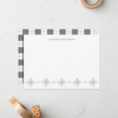 Carte De Correspondance Papeterie personnalisée flocon de neige rustique C (Devant/Arrière en situation)