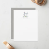 Carte De Correspondance Papeterie personnalisée Lapin Aquarelle (Devant/Arrière en situation)