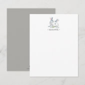 Carte De Correspondance Papeterie personnalisée Lapin Aquarelle (Devant / Derrière)