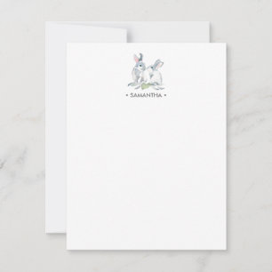 Carte De Correspondance Papeterie personnalisée Lapin Aquarelle