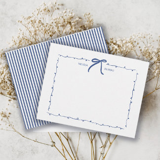 Carte De Correspondance Papeterie personnalisée Minimaliste Doodle Bow Coq
