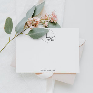 Carte De Correspondance Papeterie personnalisée monogramme pour femmes