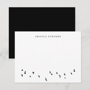 Carte De Correspondance Papeterie personnalisée Oiseaux volants minimalist
