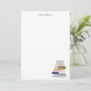 Carte De Correspondance Papeterie personnalisée pour amateur de livres aqu