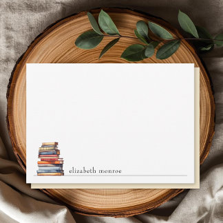Carte De Correspondance Papeterie Personnalisée pour Amateur de Livres Élé