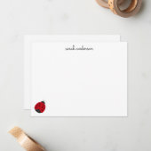 Carte De Correspondance Papeterie personnalisée pour enfants avec coccinel (Devant/Arrière en situation)