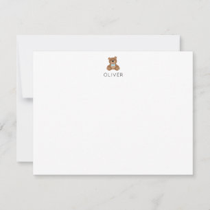 Carte De Correspondance Papeterie personnalisée pour enfants Ourson