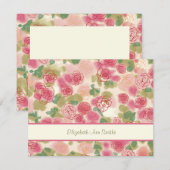 Carte De Correspondance Papeterie personnalisée Rose à roulettes (Devant / Derrière)