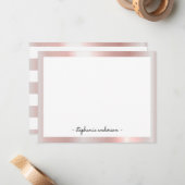 Carte De Correspondance Papeterie personnalisée Rose Gold (Devant/Arrière en situation)